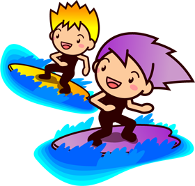 サーフィンのイラスト