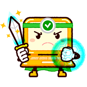 かわいいラップトップPC/臨戦態勢のイラスト