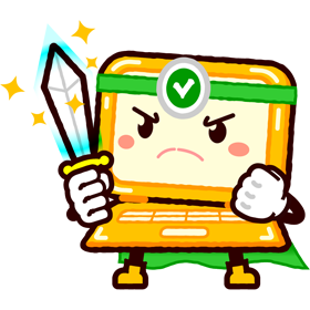 かわいいラップトップPC/身構えるのイラスト