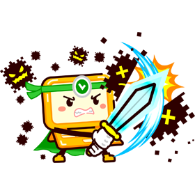 かわいいラップトップPC/ウィルスを斬るのイラスト