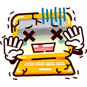 かわいいラップトップPC/壊れかけのイラスト