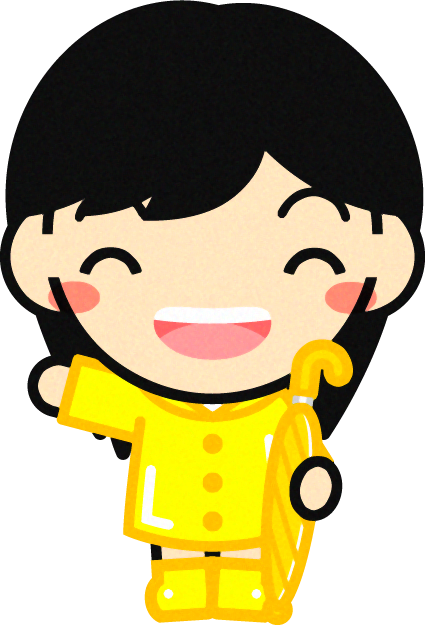 傘をさした子供のイラスト9