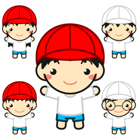 体操着を着た幼稚園児イラスト